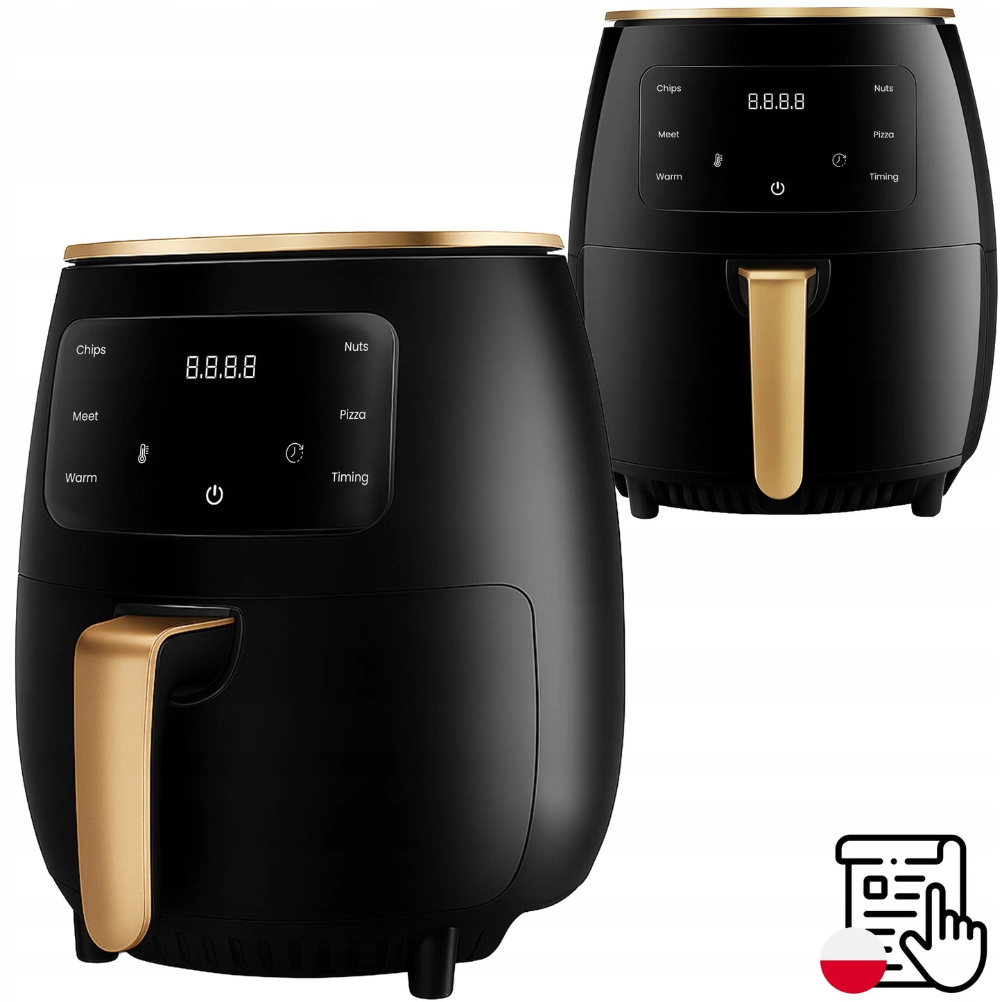 RETOO 2400W 6L gruzdintuvė be riebalų (oro gruzdintuvė)