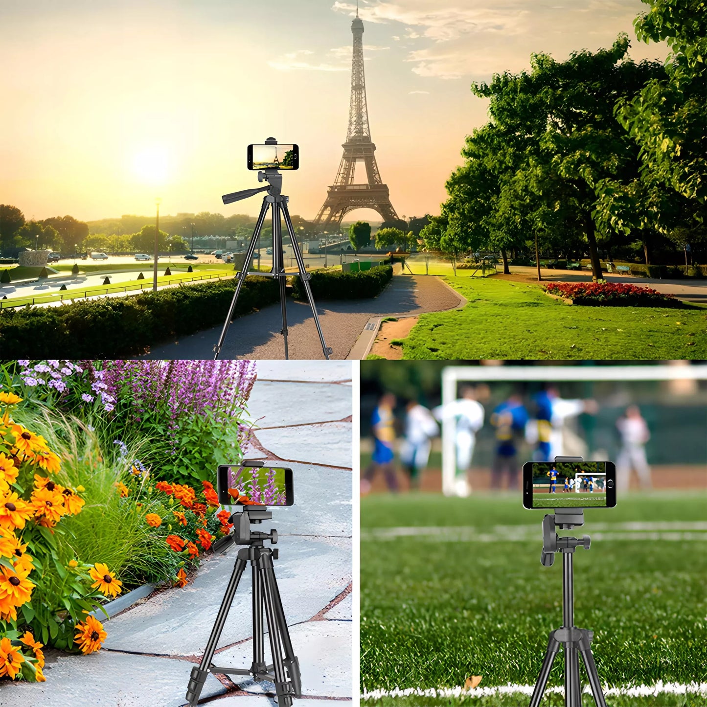 RETOO 4 viename trikojis 103 cm su laikikliu fotoaparatui ir telefonui bei pulteliu asmenukėms