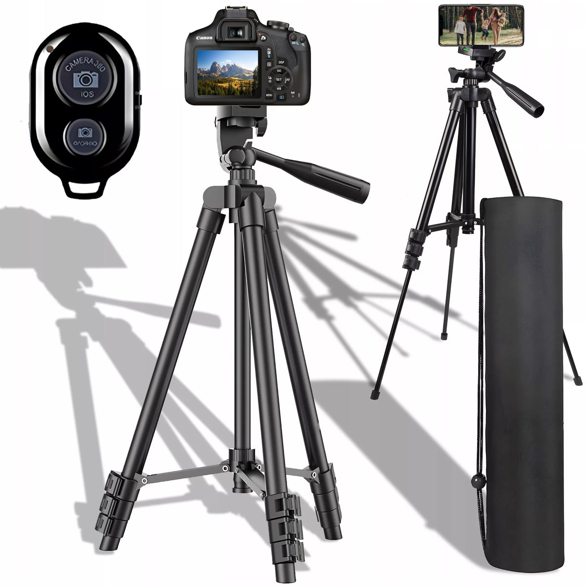 RETOO 4 viename trikojis 103 cm su laikikliu fotoaparatui ir telefonui bei pulteliu asmenukėms
