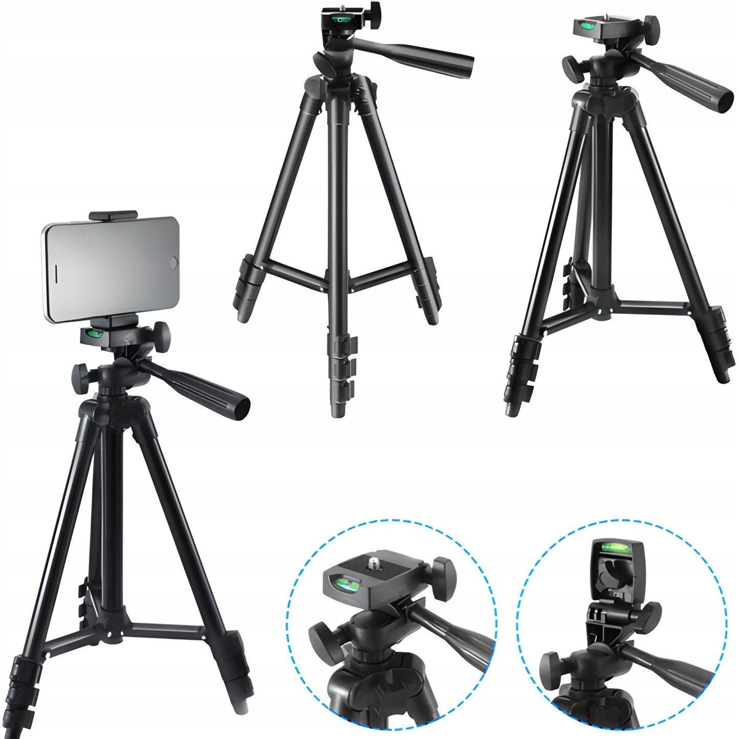 RETOO 4 viename trikojis 103 cm su laikikliu fotoaparatui ir telefonui bei pulteliu asmenukėms