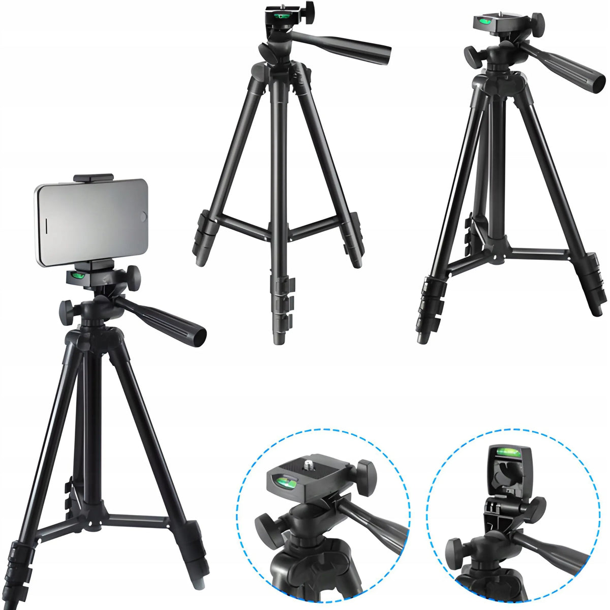 RETOO 4 viename trikojis 103 cm su laikikliu fotoaparatui ir telefonui bei pulteliu asmenukėms