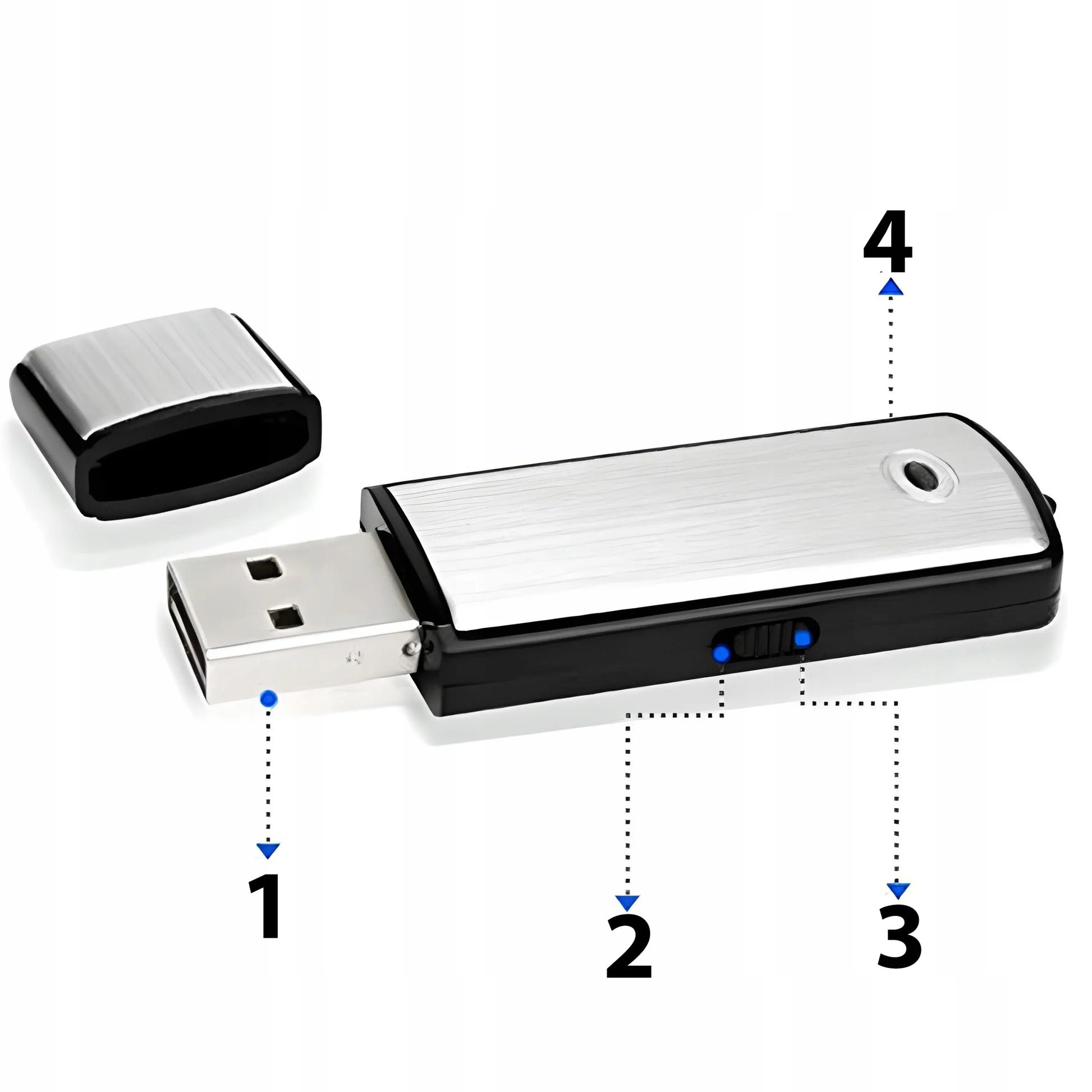 RETOO 8 GB USB mini diktofonas, garso įrašytuvas su balso aktyvavimu, iki 16 val. įrašymo