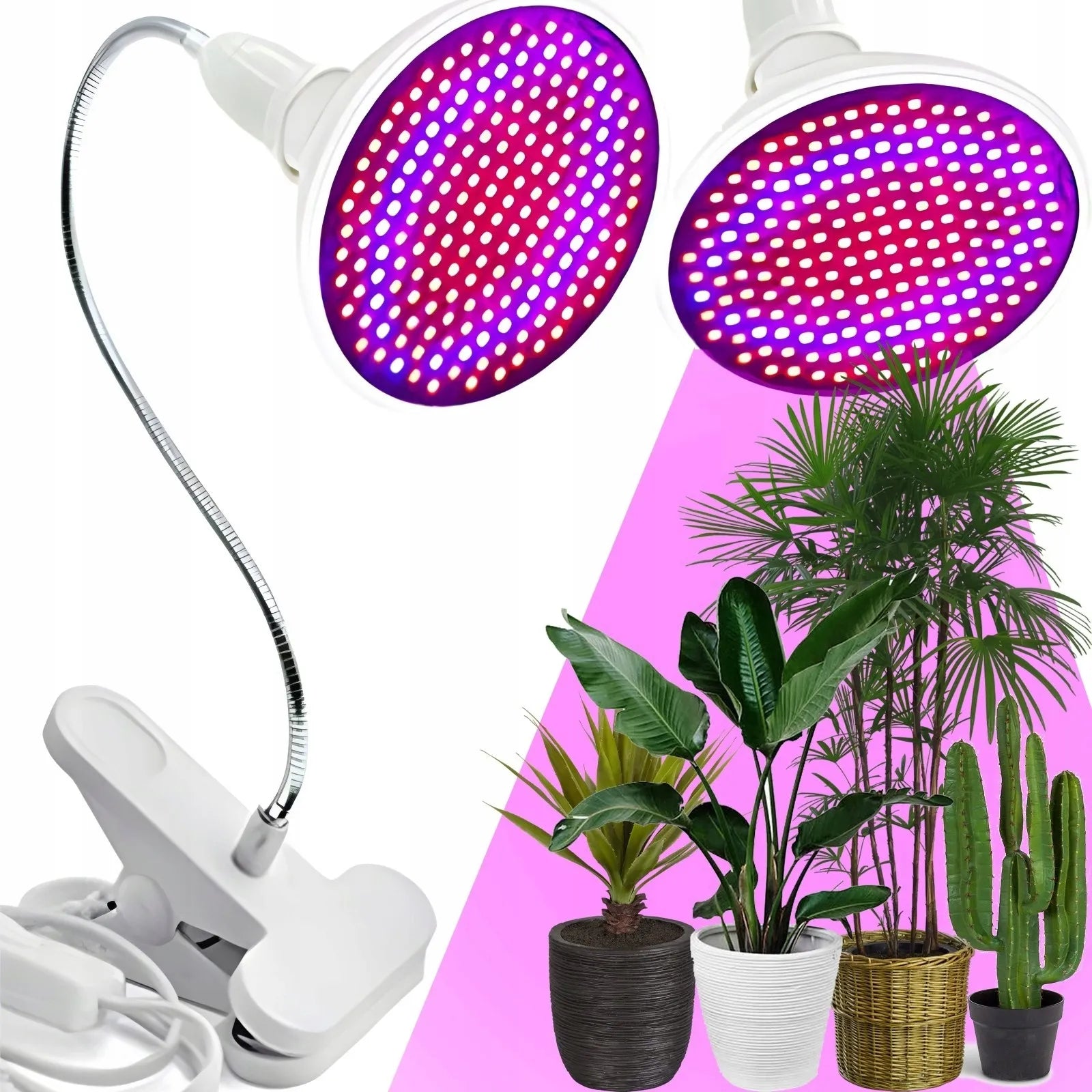 RETOO augalų auginimo lempa, 200 LED LED panelė su spaustuku, 20 W, E27, lanksti