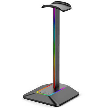 RETOO ausinių stovas, žaidimų laikiklis su RGB LED apšvietimu ir USB šakotuvu