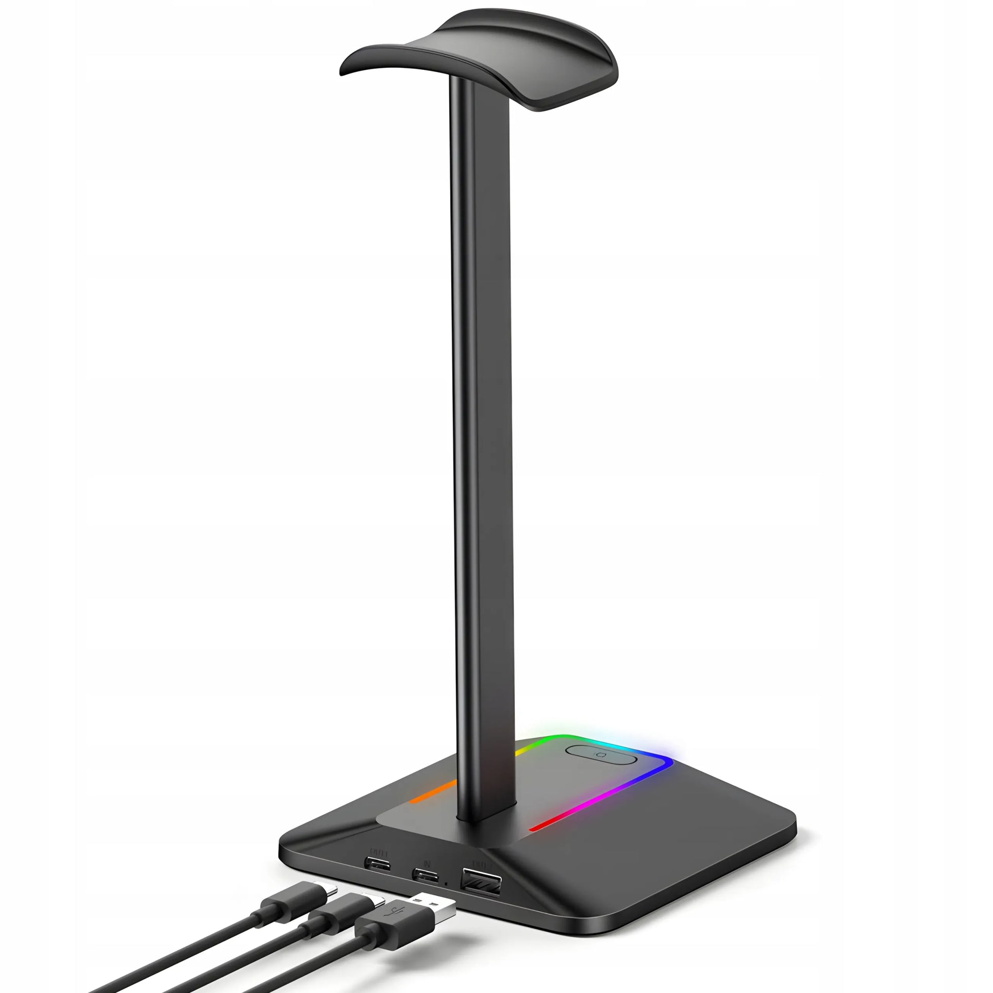 RETOO ausinių stovas, žaidimų laikiklis su RGB LED apšvietimu ir USB šakotuvu