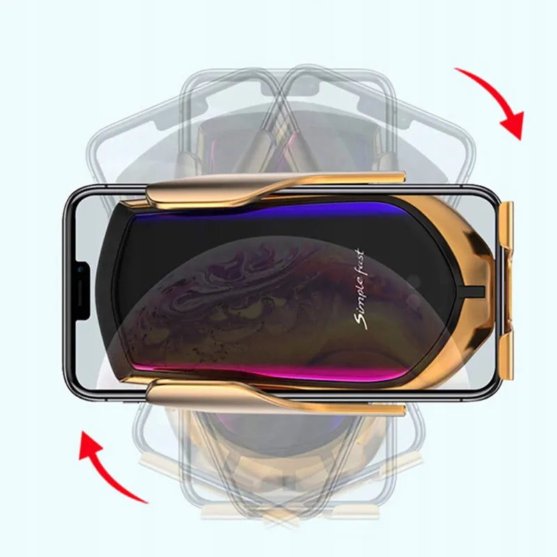 RETOO automobilinis telefono laikiklis ventiliacijos grotelėms su indukciniu įkrovikliu ir kabeliu