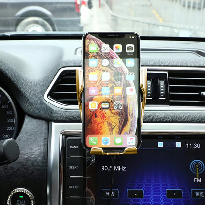 RETOO automobilinis telefono laikiklis ventiliacijos grotelėms su indukciniu įkrovikliu ir kabeliu