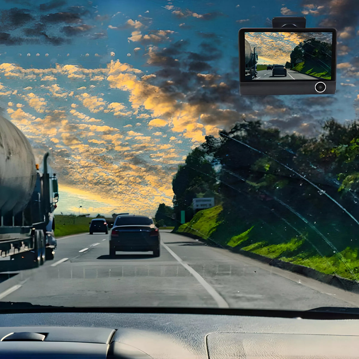 RETOO automobilinis vaizdo registratorius M038 5Mpx 3 kamerų Full HD + galinio vaizdo kamera