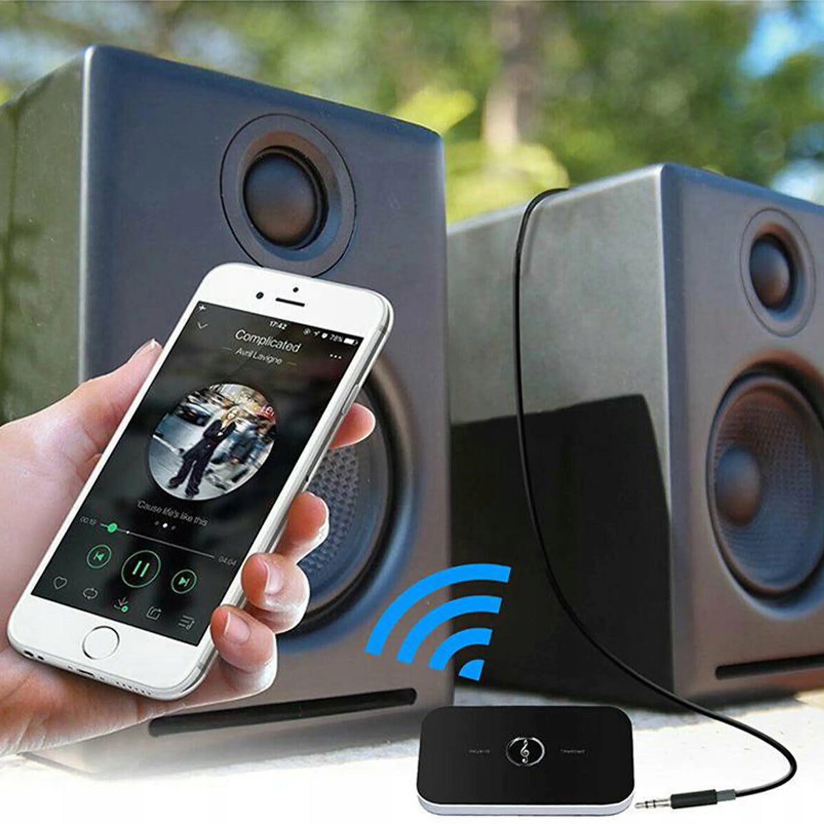 RETOO „Bluetooth“ adapteris, garso siųstuvas ir imtuvas su AUX jungtimi ir laidais