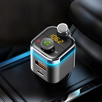 RETOO „Bluetooth FM“ garso siųstuvas, MP3 grotuvas, greitasis USB įkroviklis, SD, LCD, QC3.0, RGB