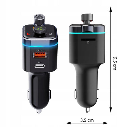 RETOO „Bluetooth“ garso FM MP3 siųstuvas + greitasis USB SD LCD QC3.0 RGB įkroviklis
