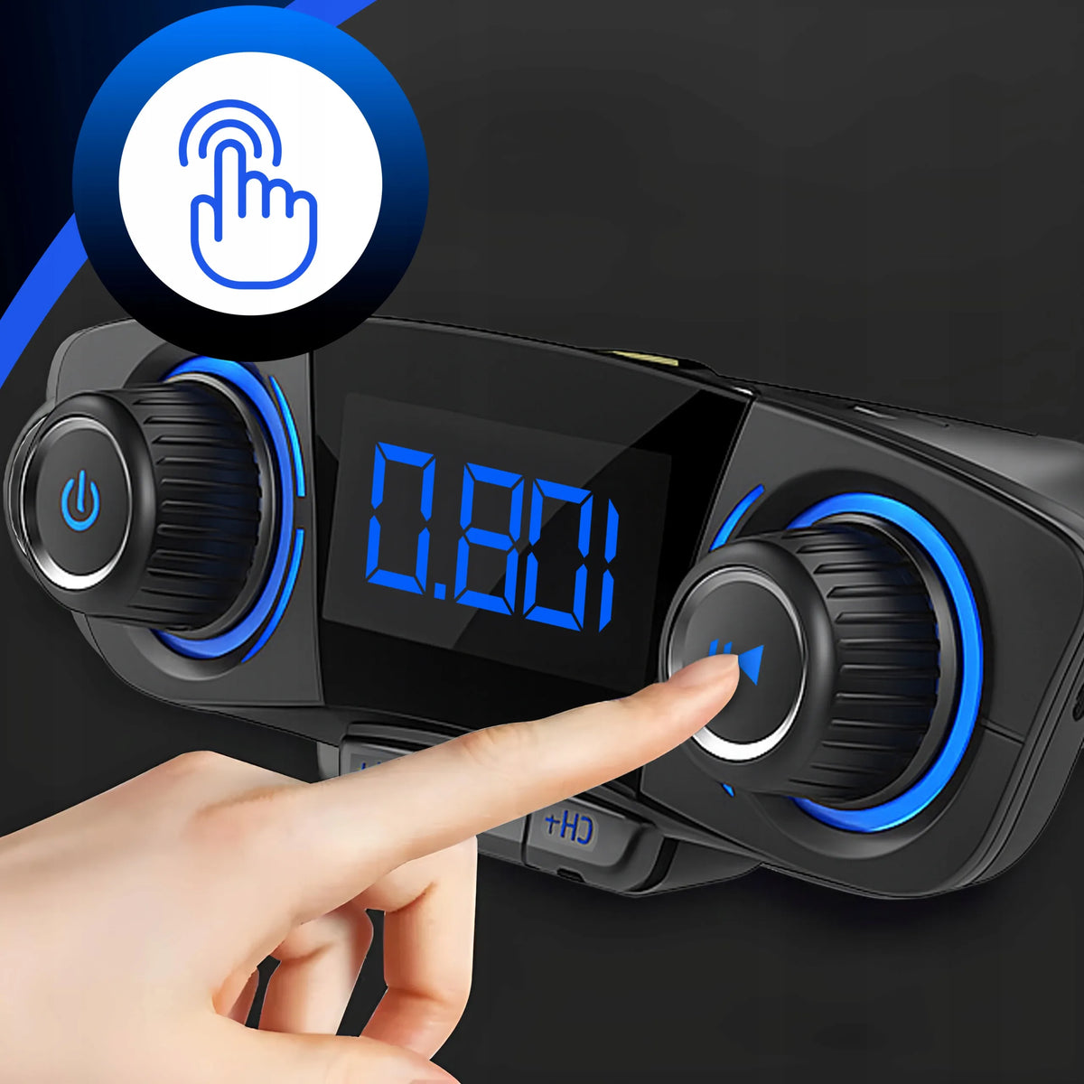 RETOO BT06 daugiafunkcis automobilinis FM siųstuvas, Bluetooth 5.0, USB, ekranas