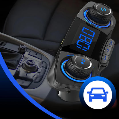 RETOO BT06 daugiafunkcis automobilinis FM siųstuvas, Bluetooth 5.0, USB, ekranas