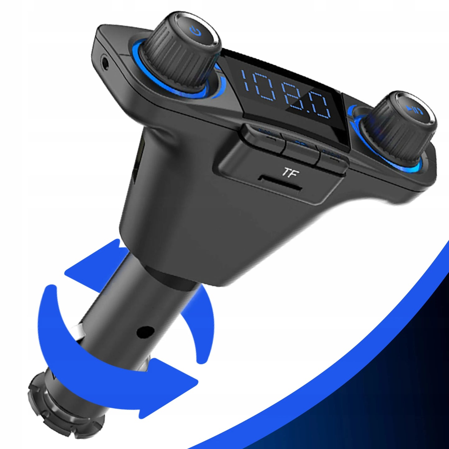 RETOO BT06 daugiafunkcis automobilinis FM siųstuvas, Bluetooth 5.0, USB, ekranas