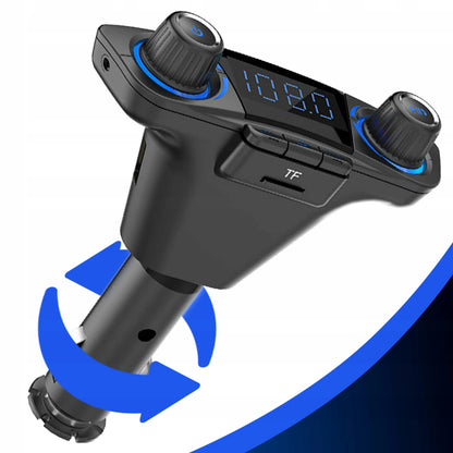 RETOO BT06 daugiafunkcis automobilinis FM siųstuvas, Bluetooth 5.0, USB, ekranas