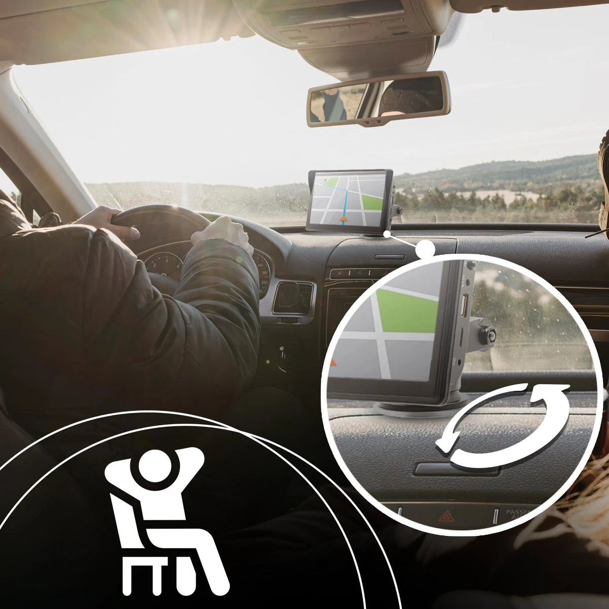 „Retoo“ ER1081 7 colių automobilinė multimedijos stotelė su „Apple CarPlay“, „Android Auto“ ir galinio vaizdo kamera