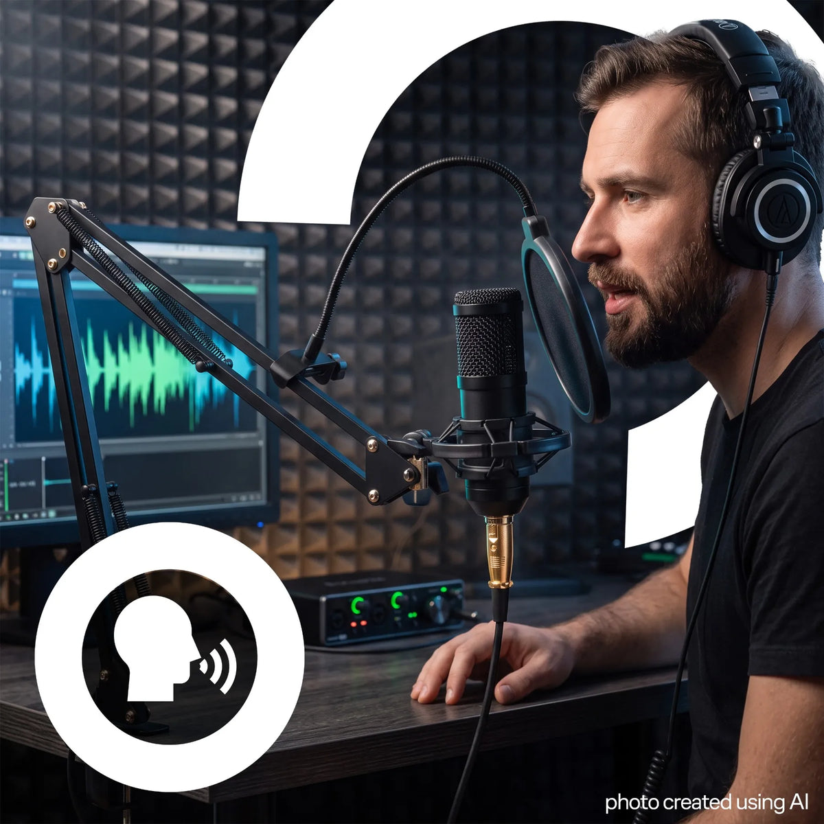 RETOO ER1189 kondensatorinis studijinis USB mikrofonas su stovu ir pop filtru