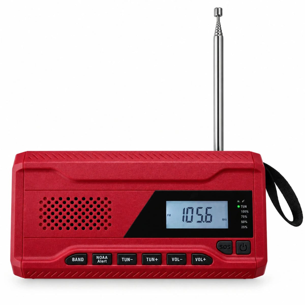 RETOO ER1283 avarinis radijas AM/FM su saulės skydeliu, rankine rankenėle, powerbanku ir žibintuvėliu
