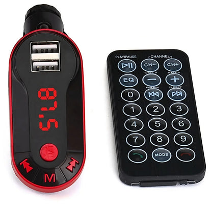 RETOO FM siųstuvas Bluetooth MP3 įkroviklis 2xUSB SD LCD laisvų rankų įranga + pultelis