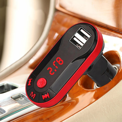 RETOO FM siųstuvas Bluetooth MP3 įkroviklis 2xUSB SD LCD laisvų rankų įranga + pultelis