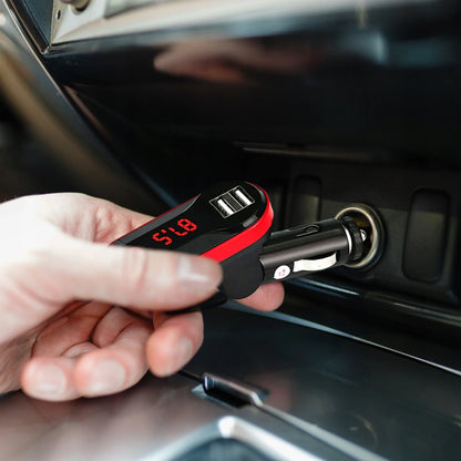 RETOO FM siųstuvas Bluetooth MP3 įkroviklis 2xUSB SD LCD laisvų rankų įranga + pultelis