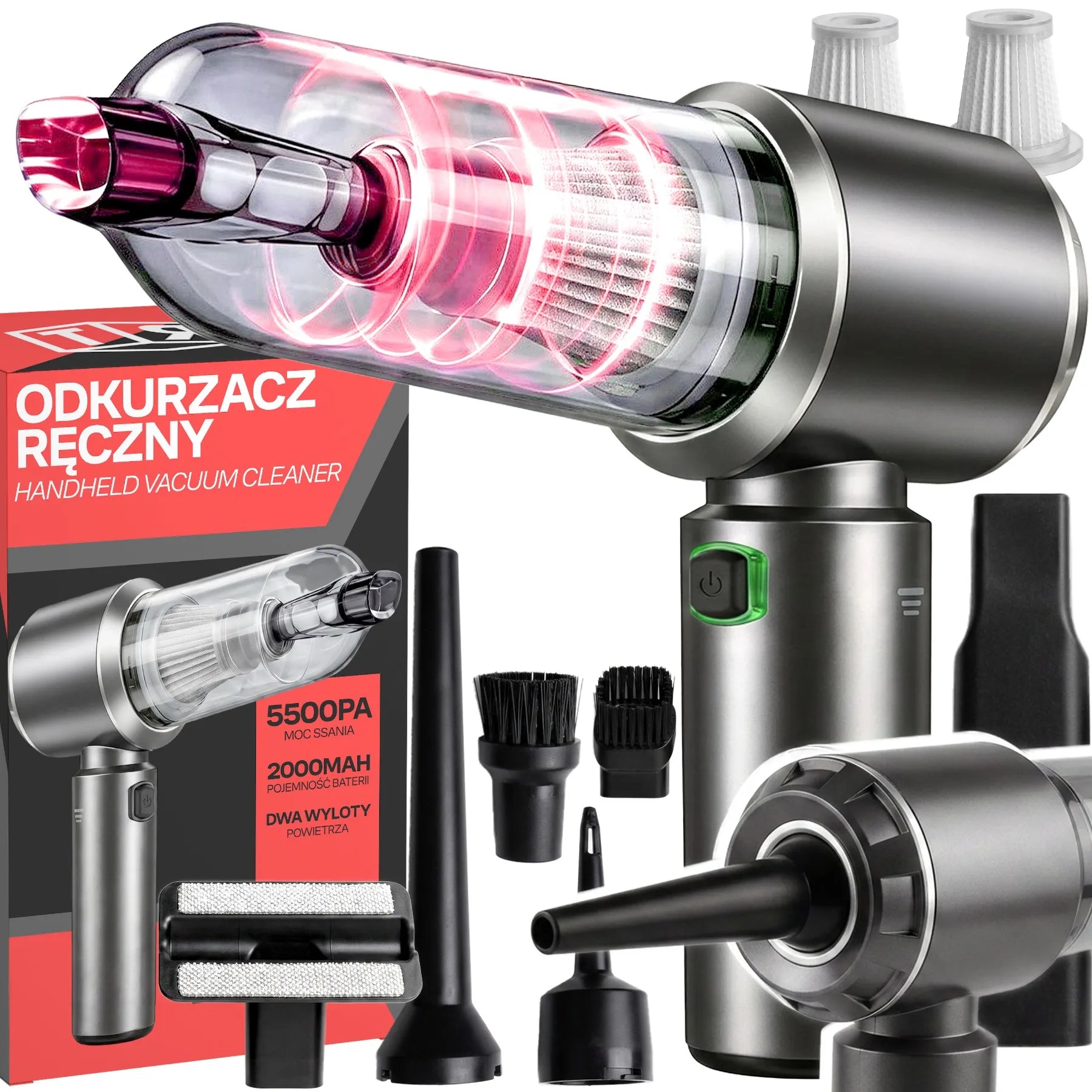 RETOO galingas 120W belaidis rankinis automobilių dulkių siurblys 3in1