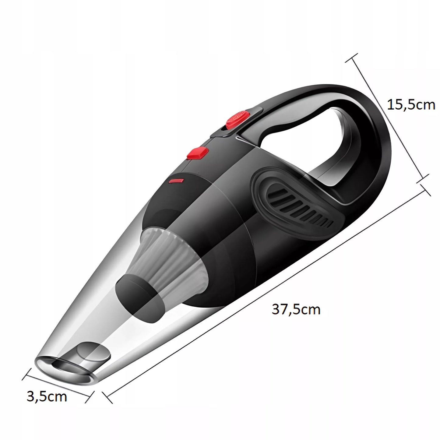 RETOO galingas rankinis automobilinis dulkių siurblys 120W 12V + antgalių rinkinys