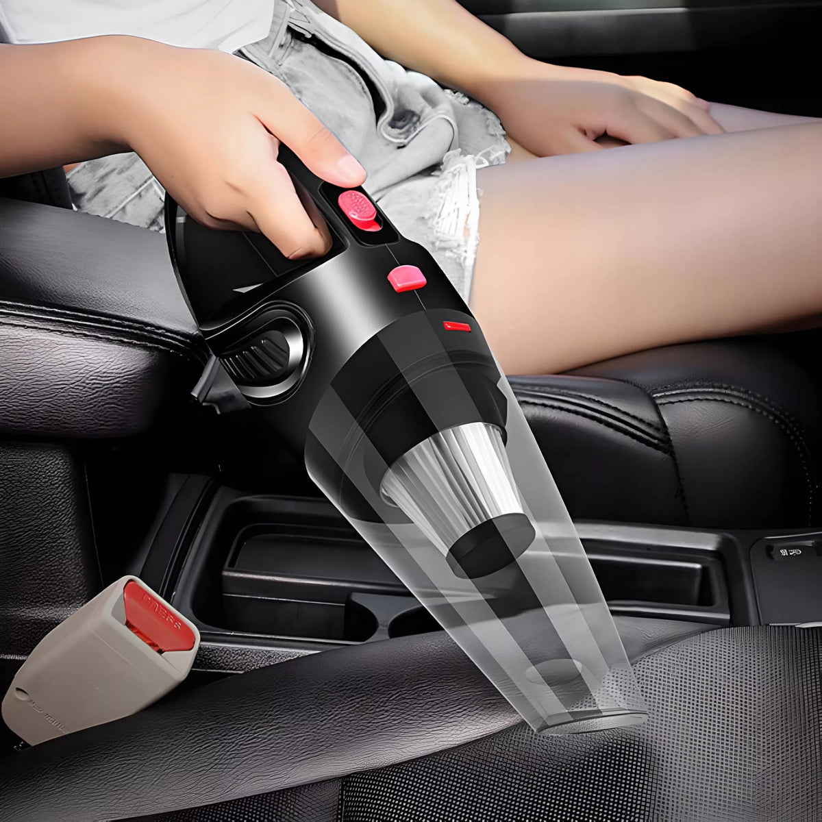 RETOO galingas rankinis automobilinis dulkių siurblys 120W 12V + antgalių rinkinys