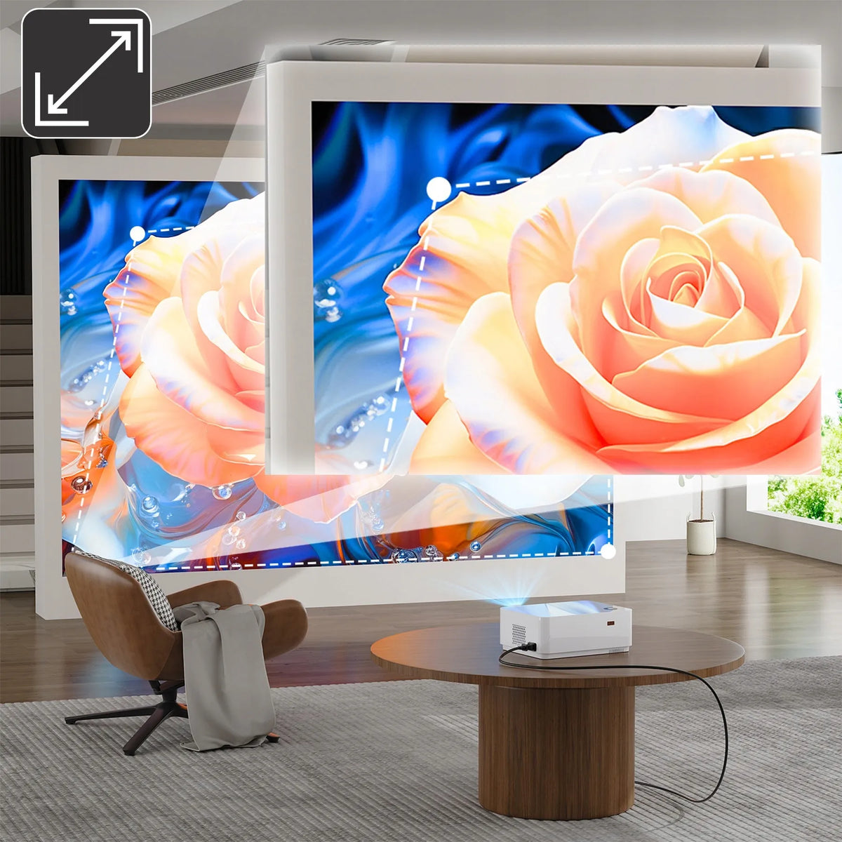 RETOO išmanusis projektorius SMART TV Wi-Fi Full HD 4K 9000 lm LCD LED Bluetooth Android