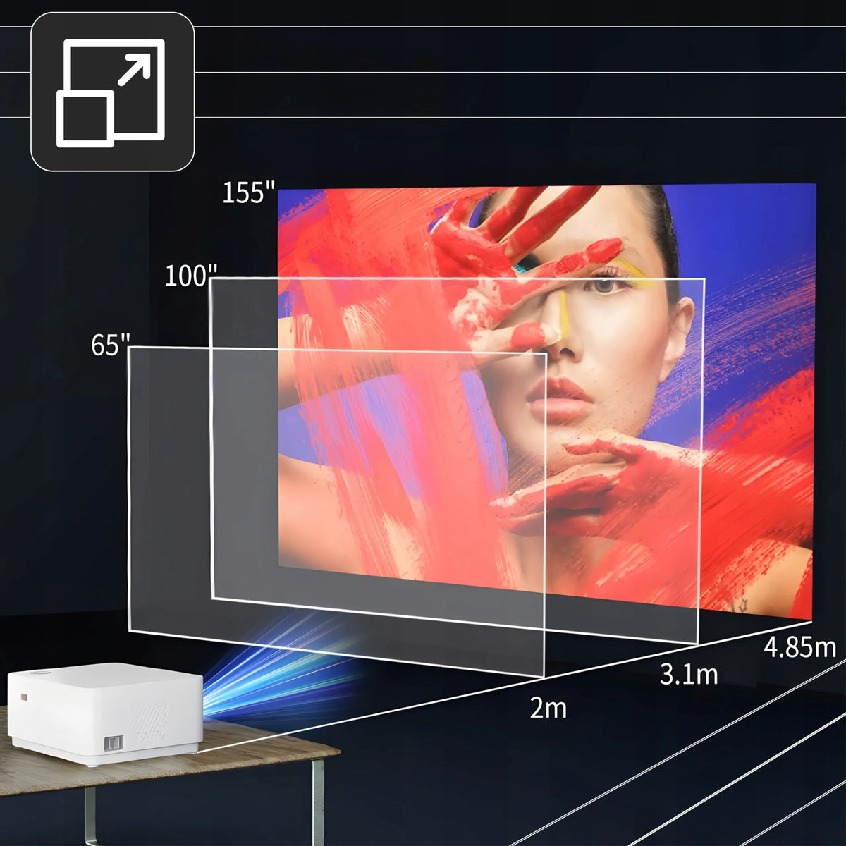 RETOO išmanusis projektorius SMART TV Wi-Fi Full HD 4K 9000 lm LCD LED Bluetooth Android