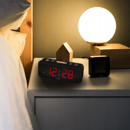 RETOO LED skaitmeninis laikrodis žadintuvas su 24h formatu, garsiu žadintuvu ir snaudimo funkcija