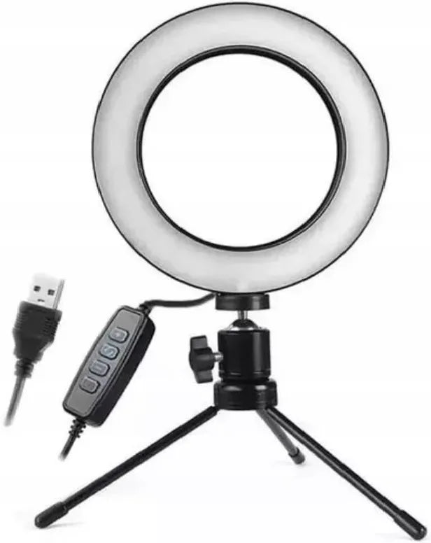 RETOO LED žiedinė asmenukių lempa makiažui su stovu, skirta nuotraukoms ir vaizdo įrašams, USB