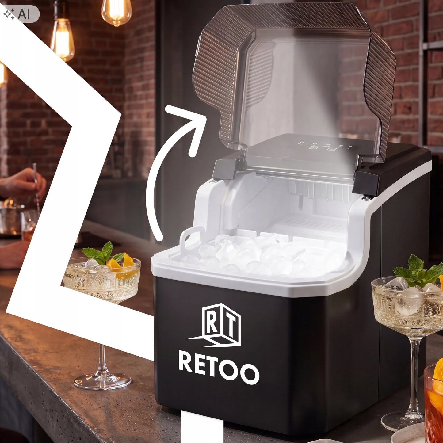 RETOO ledukų gaminimo aparatas, 85 W, 12 kg/24 val., tylus veikimas, sidabrinis