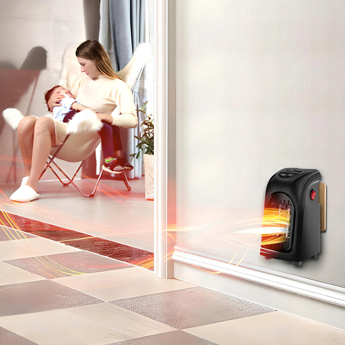 RETOO mini elektrinis sieninis šildytuvas su pulteliu, 400W