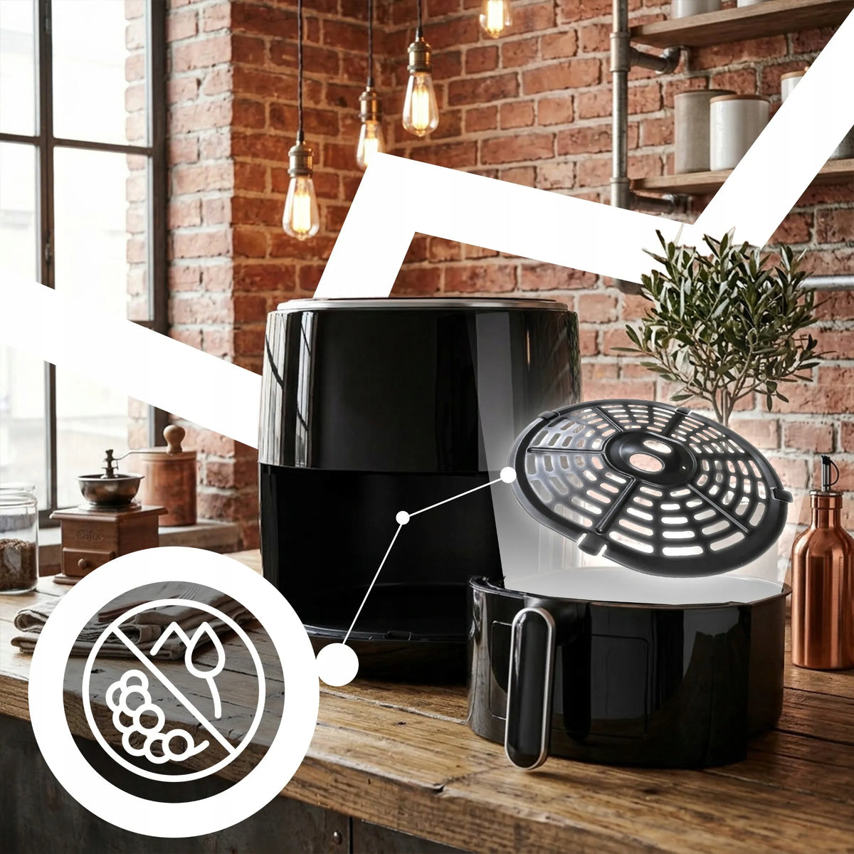 RETOO oro gruzdintuvė AIR FRYER 3,2L orkaitė 1200W 10 režimų