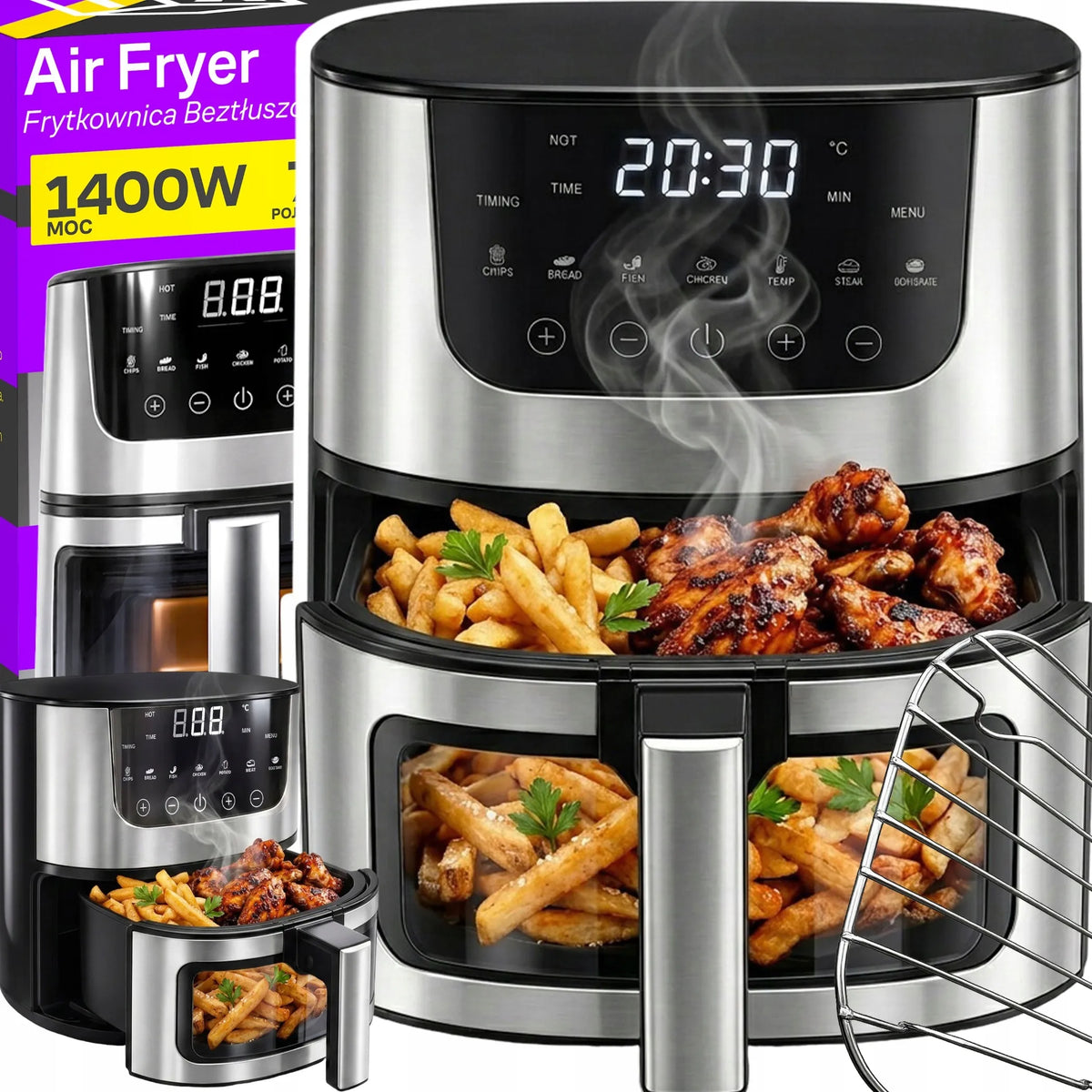 RETOO oro gruzdintuvė AIR FRYER 7L orkaitė 1500W 7 režimai