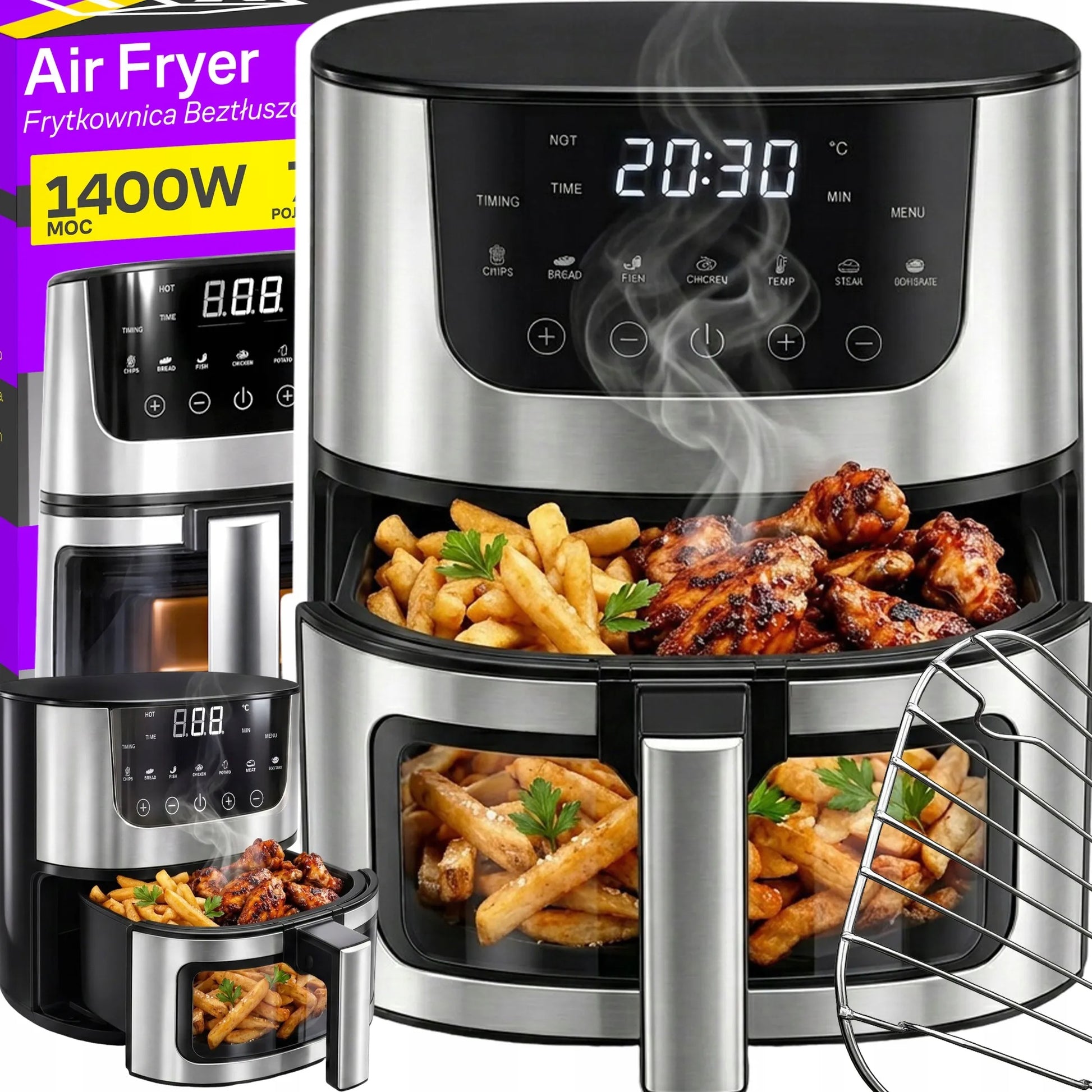 RETOO oro gruzdintuvė AIR FRYER 7L orkaitė 1500W 7 režimai