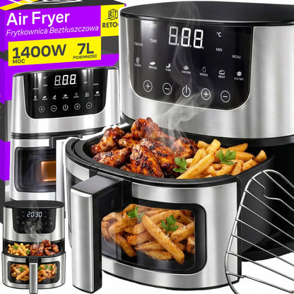 RETOO oro gruzdintuvė AIR FRYER 7L orkaitė 1500W 7 režimai