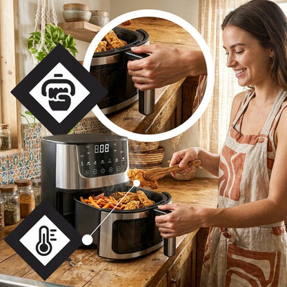 RETOO oro gruzdintuvė AIR FRYER 7L orkaitė 1500W 7 režimai