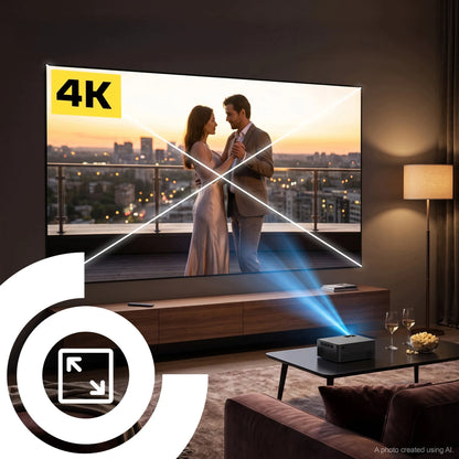 „Retoo“ projektorius su „Android“, „Wi-Fi“, „Full HD“, 9000 lm, 4K UHD palaikymu ir „Bluetooth“