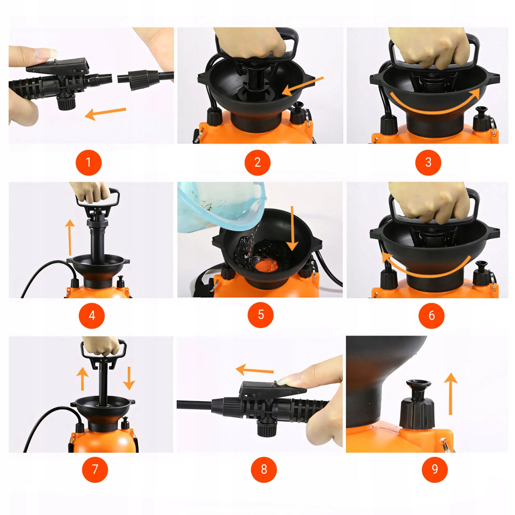 RETOO rankinis slėginis sodo purkštuvas augalams su ilgu 58 cm vamzdeliu, 5 l