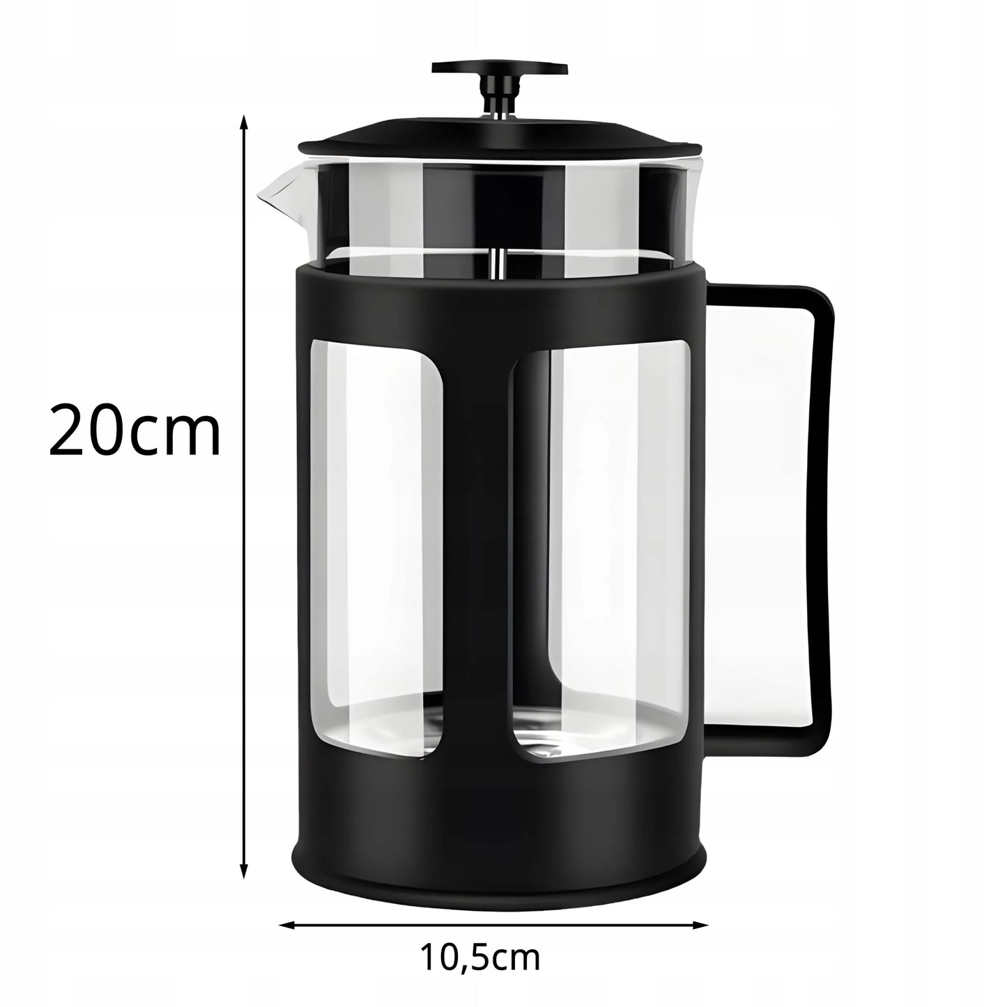 RETOO stiklinis French Press kavos ir arbatos plikiklis, 1 l