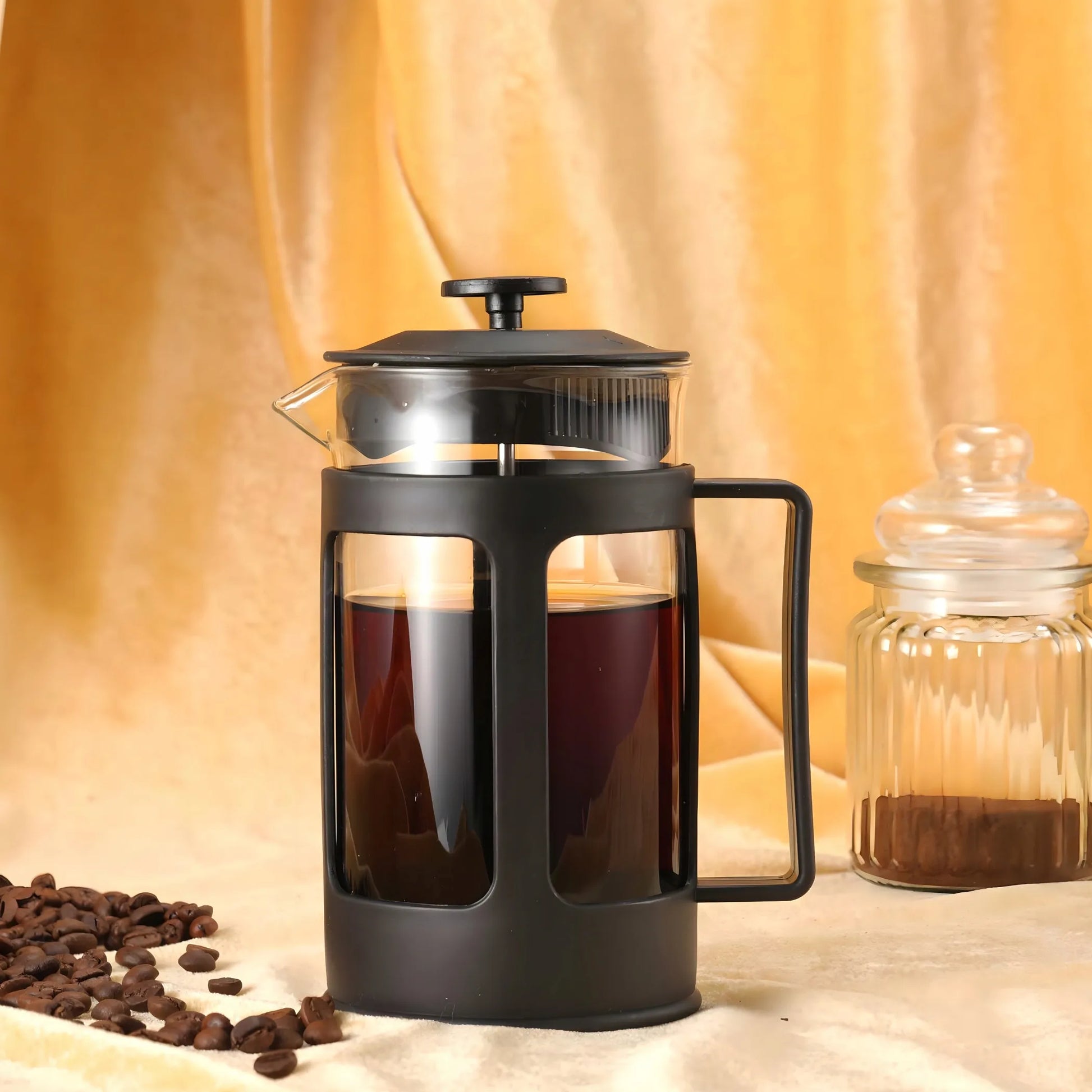 RETOO stiklinis French Press kavos ir arbatos plikiklis, 1 l