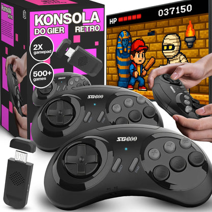 RETRO televizijos žaidimų konsolė 500+ žaidimų, belaidė, HDMI, 90-ųjų stilius