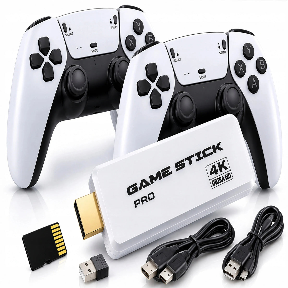 Retro žaidimų konsolė „GAME STICK PRO 2026R“, HDMI, 2 valdikliai, lenkiškas meniu, 64 GB