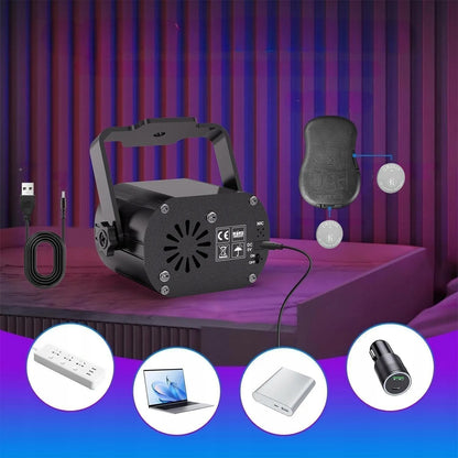 RGB lazerinis diskotekų projektorius su nuotolinio valdymo pultu