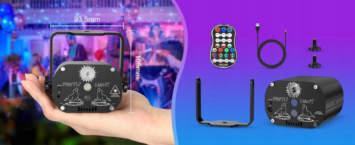 RGB lazerinis diskotekų projektorius su nuotolinio valdymo pultu