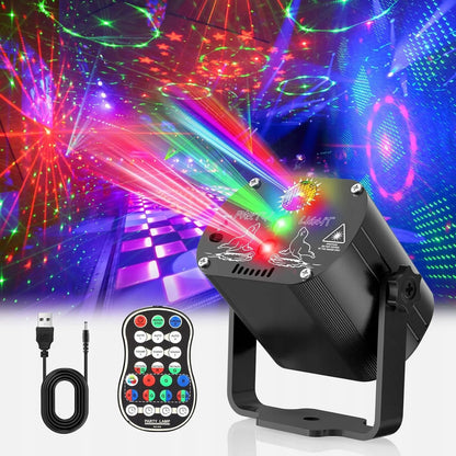 RGB lazerinis diskotekų projektorius su nuotolinio valdymo pultu