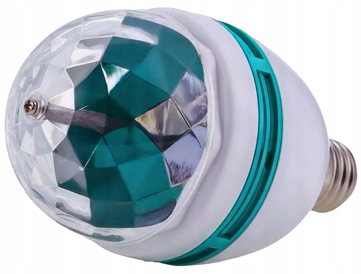 RGB LED diskotekinė lemputė su E27 cokoliu