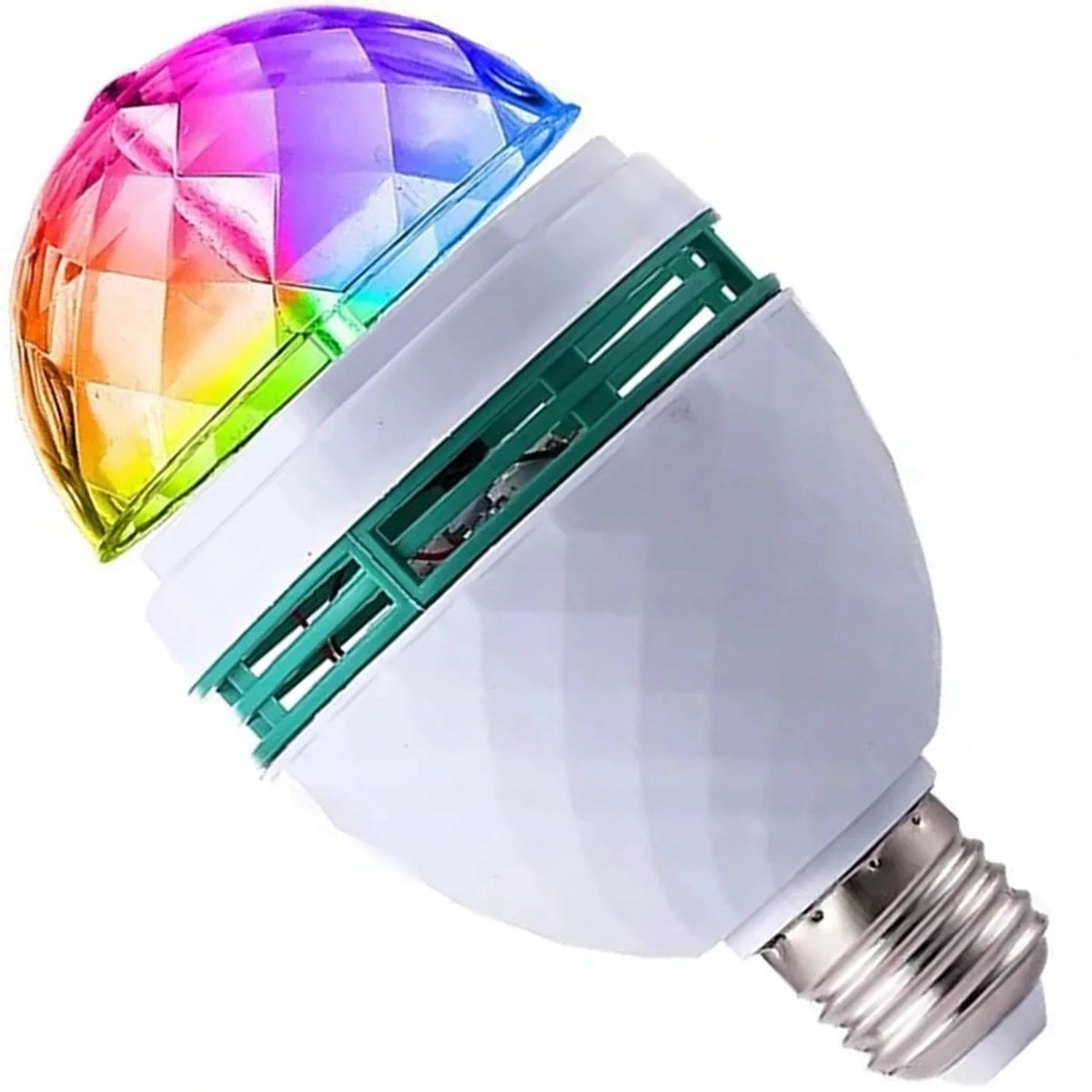 RGB LED diskotekinė lemputė su E27 cokoliu